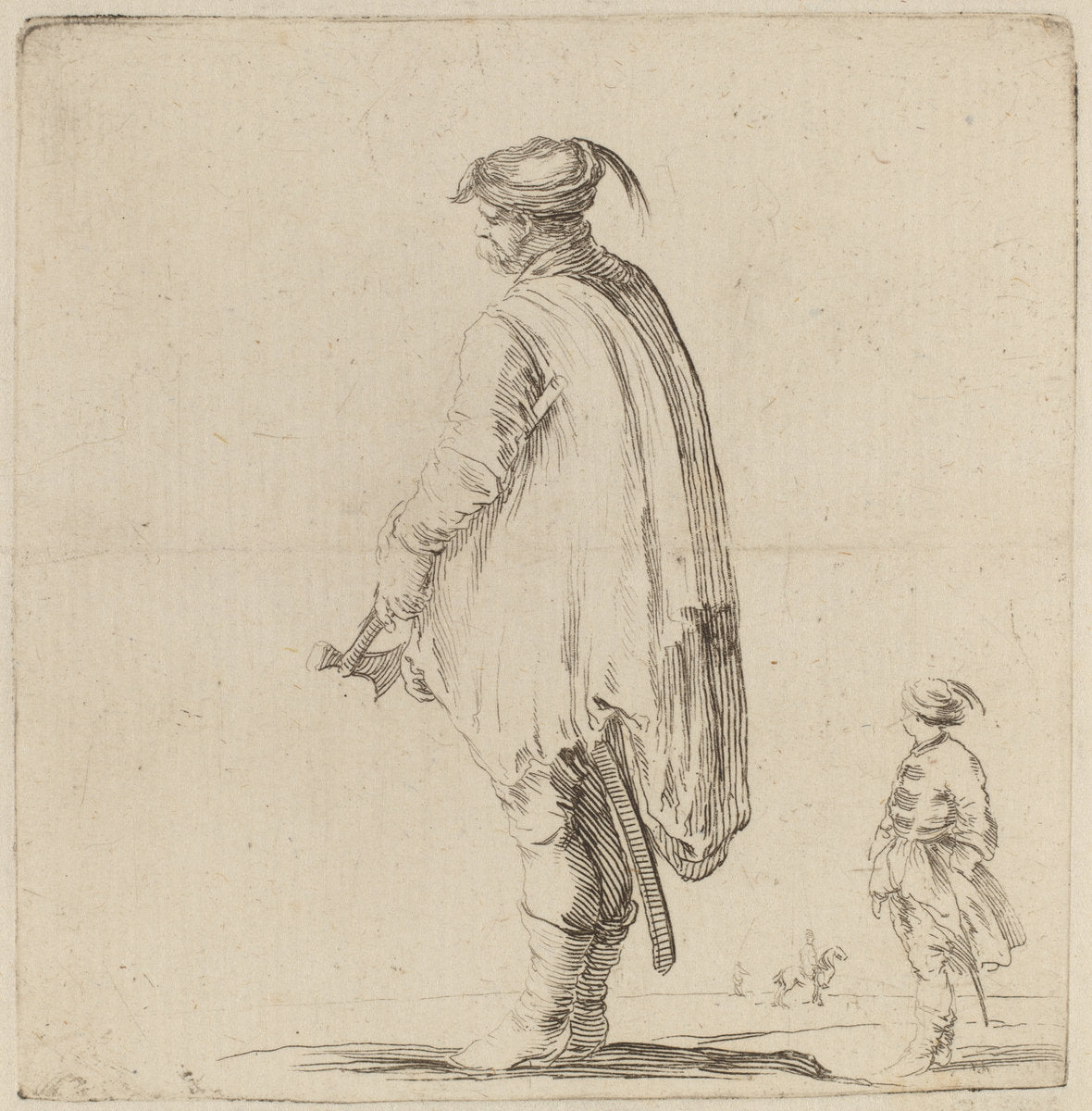 Pole Holding a Hatchet with His Left Hand by Stefano Della Bella (Italian, 1610 - 1664), 16X12"(A3)Poster Print