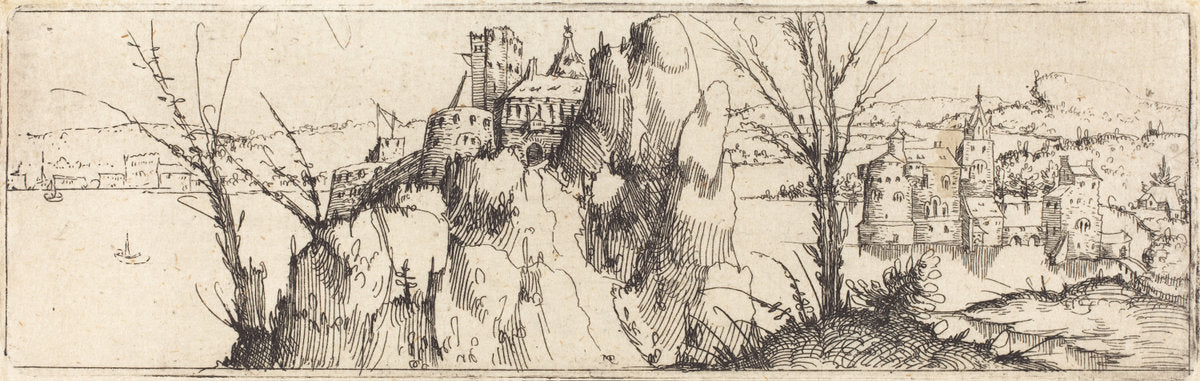 Landscape with a Lake [top plate] by Augustin Hirschvogel (German, 1503 - 1553), 16X12"(A3)Poster Print