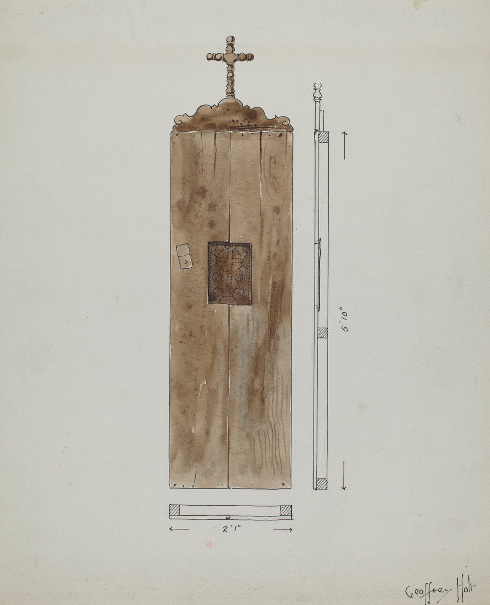 Side of Original Confessional by Geoffrey Holt (American, active c. 1935), 16X12"(A3)Poster Print
