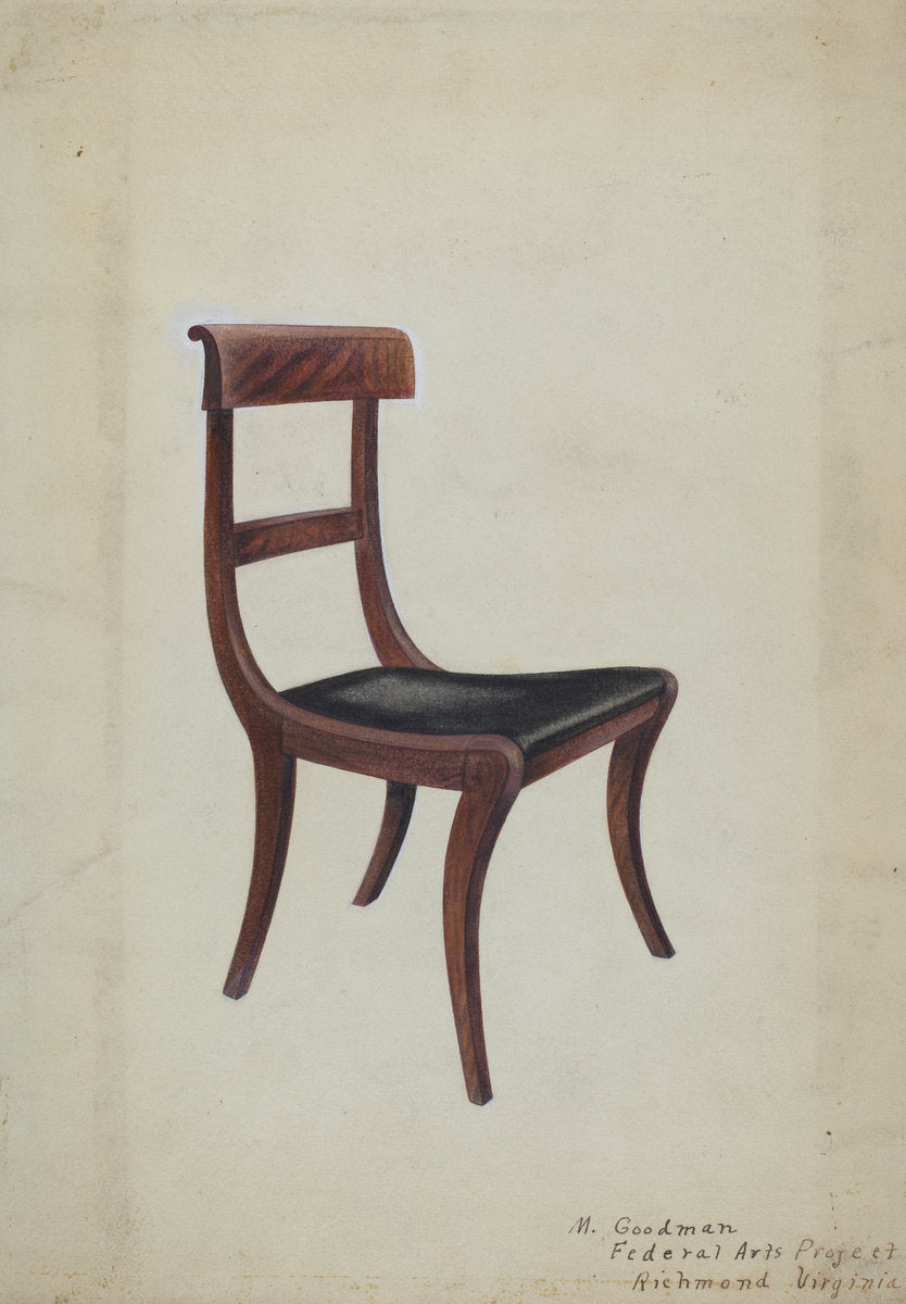 Side Chair by Mattie P. Goodman (American, active c. 1935), 16X12"(A3)Poster Print