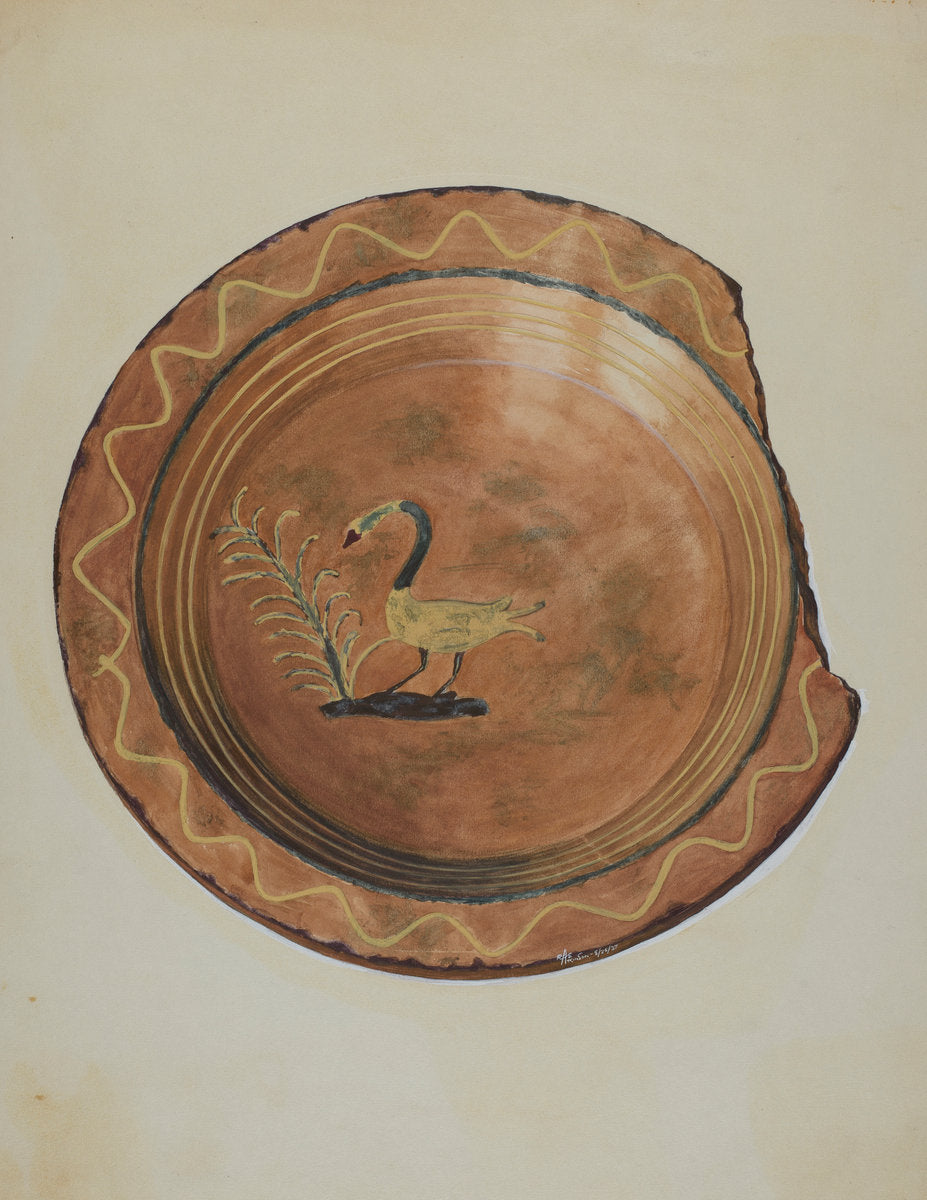 Economy Pie Plate by Ralph Atkinson (American, active c. 1935), 16X12"(A3)Poster Print
