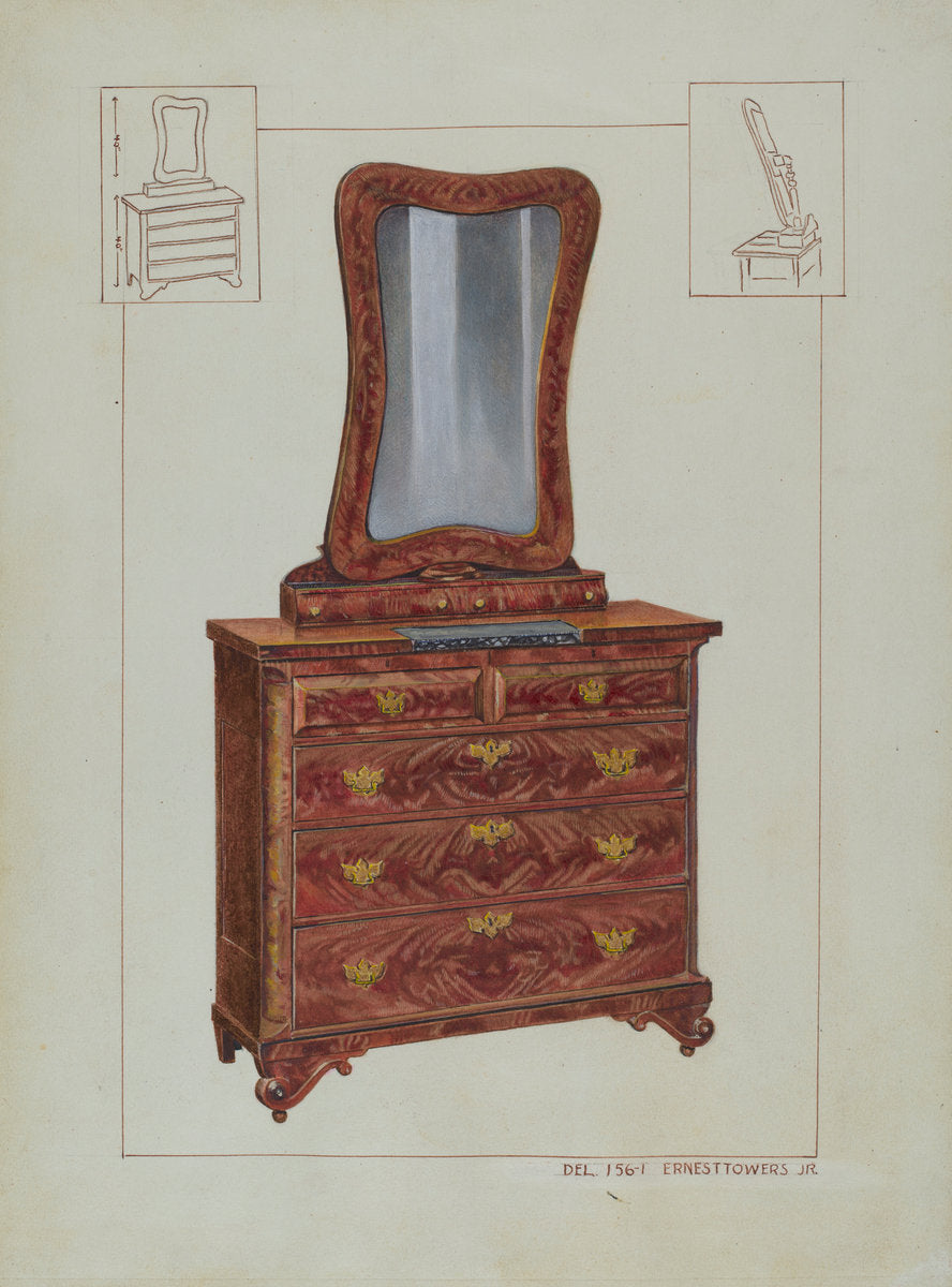 Bureau by Ernest A. Towers, Jr. (American, active c. 1935), 16X12"(A3)Poster Print