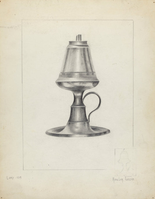Camphene Lamp by Amelia Tuccio (American, active c. 1935), 16X12"(A3)Poster Print