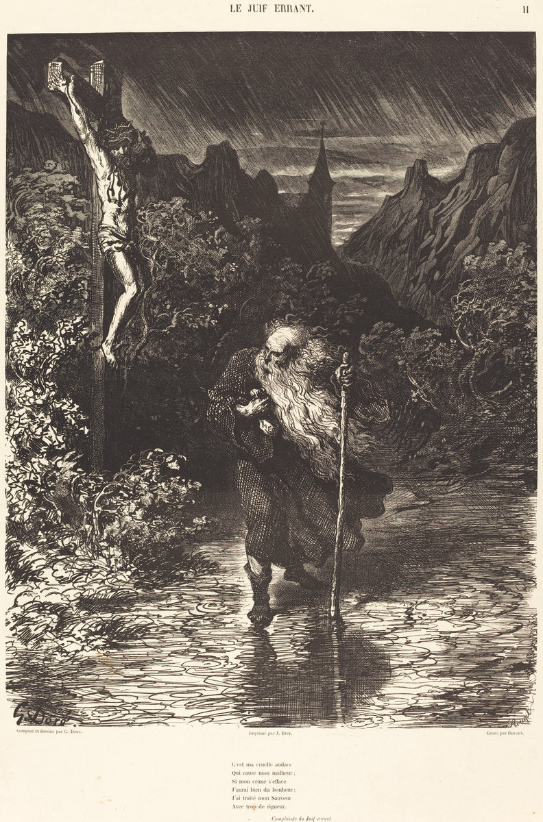 Le Juif Errant by Georges Rouget after Gustave Doré (French, 1784 - 1869), 16X12"(A3)Poster Print