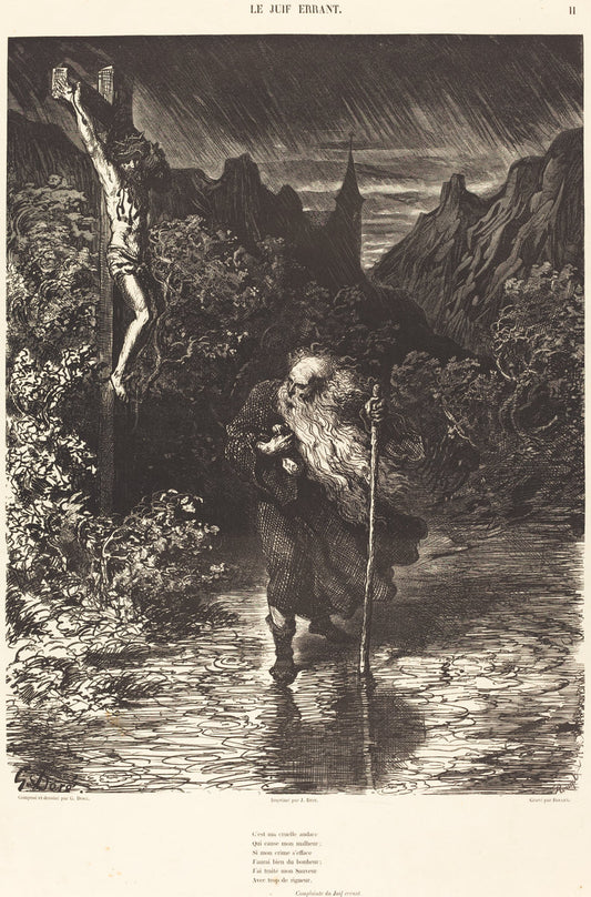 Le Juif Errant by Georges Rouget after Gustave Doré (French, 1784 - 1869), 16X12"(A3)Poster Print