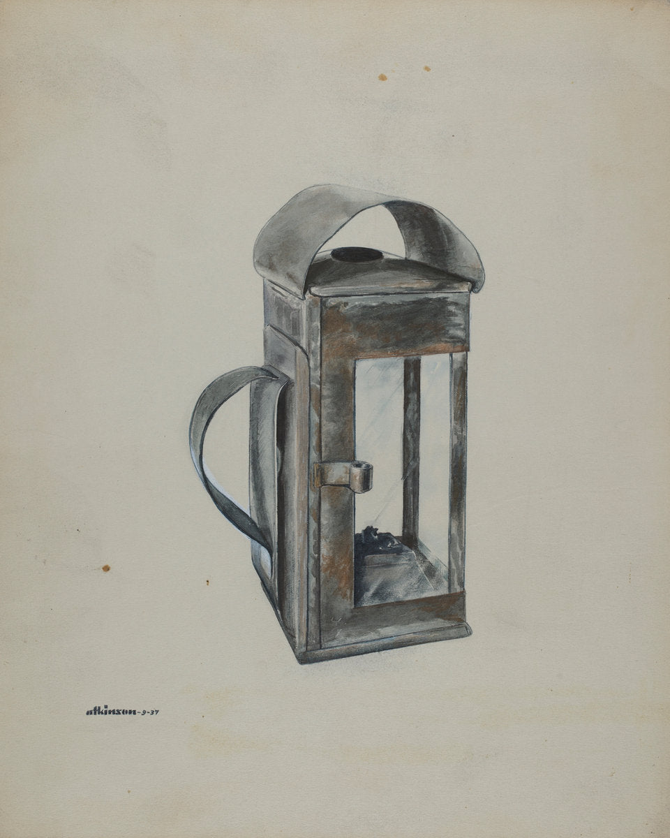 Economy Square Oil Lantern by Ralph Atkinson (American, active c. 1935), 16X12"(A3)Poster Print