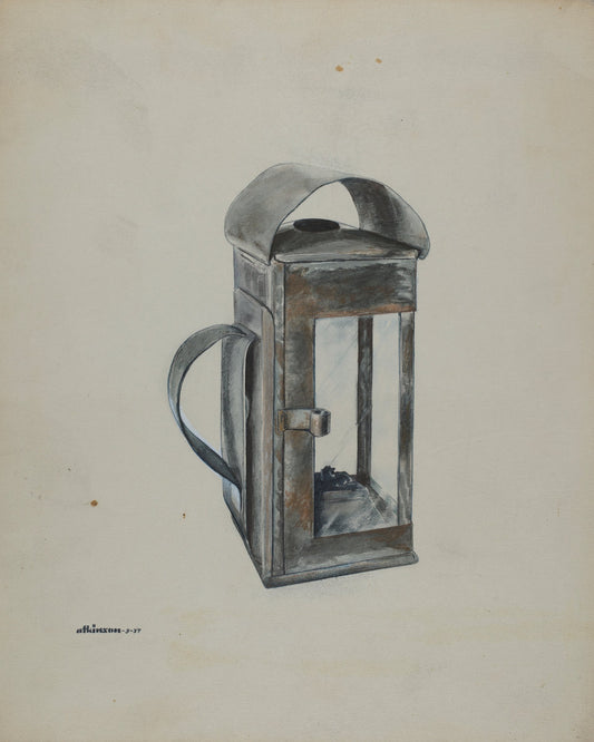 Economy Square Oil Lantern by Ralph Atkinson (American, active c. 1935), 16X12"(A3)Poster Print