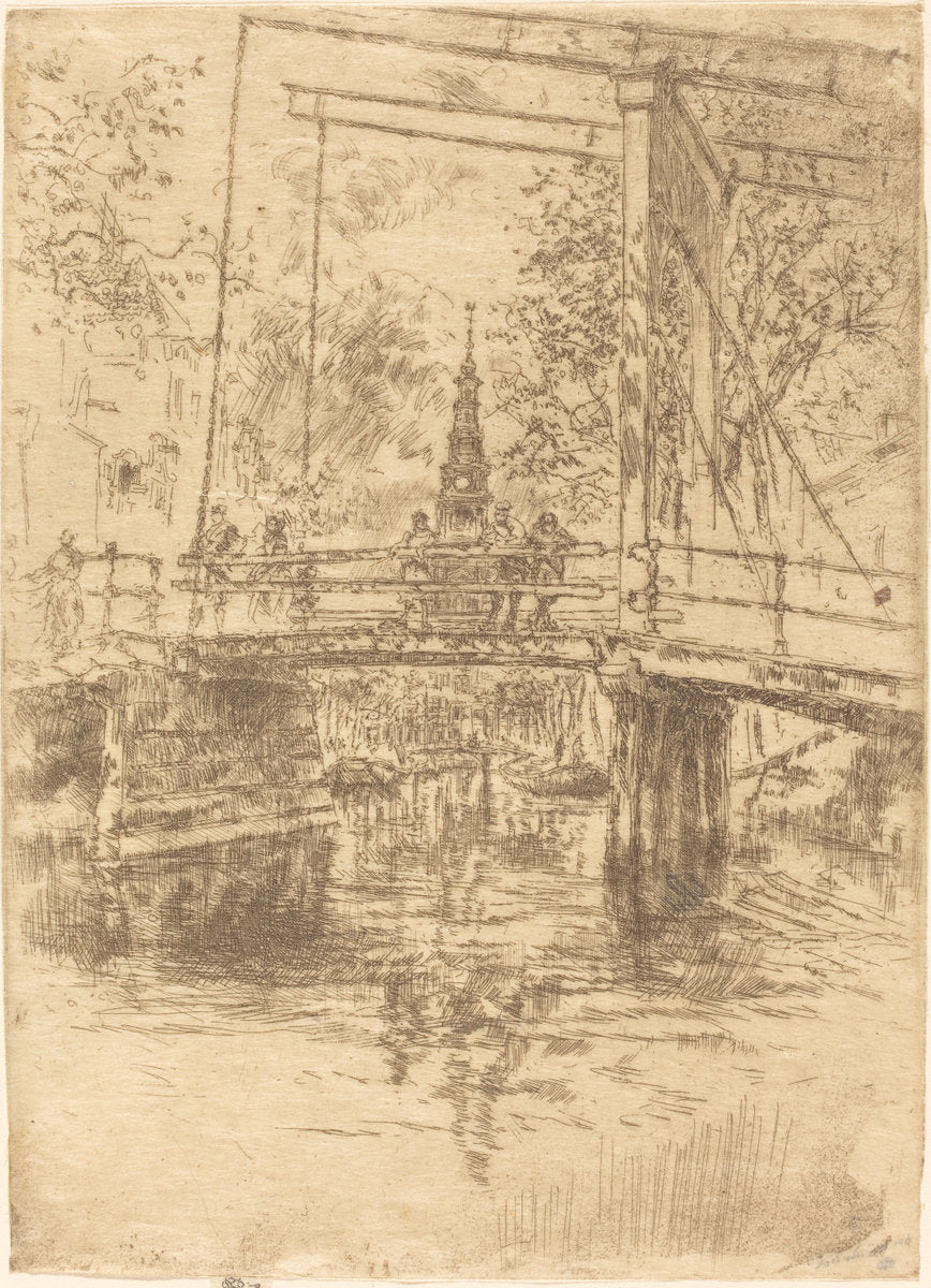 Little Drawbridge, Amsterdam by James McNeill Whistler (American, 1834 - 1903), 16X12"(A3)Poster Print