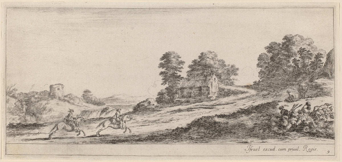 Galloping Horsemen by Stefano Della Bella (Italian, 1610 - 1664), 16X12"(A3)Poster Print
