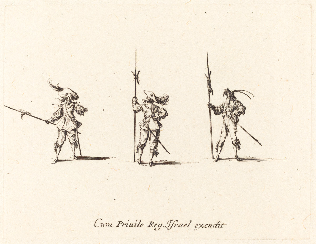 Drill with Halberds by Jacques Callot (French, 1592 - 1635), 16X12"(A3)Poster Print