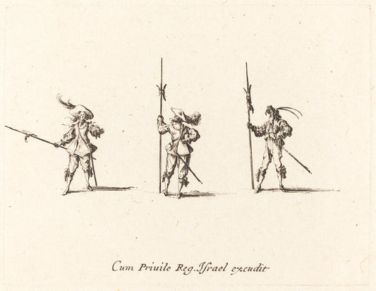 Drill with Halberds by Jacques Callot (French, 1592 - 1635), 16X12"(A3)Poster Print
