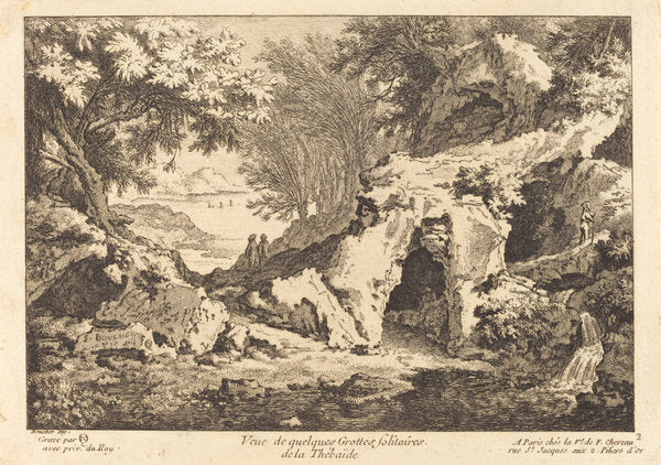 Veue de quelques Grottes solitaires de la Thebaide by Quentin-Pierre Chedel after François Boucher (French, 1705 - 1763), 16X12"(A3)Poster Print