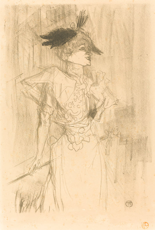 Mlle. Marcelle Lender, Standing (Mlle. Marcelle Lender, debout) by Henri de Toulouse-Lautrec (French, 1864 - 1901), 16X12"(A3)Poster Print