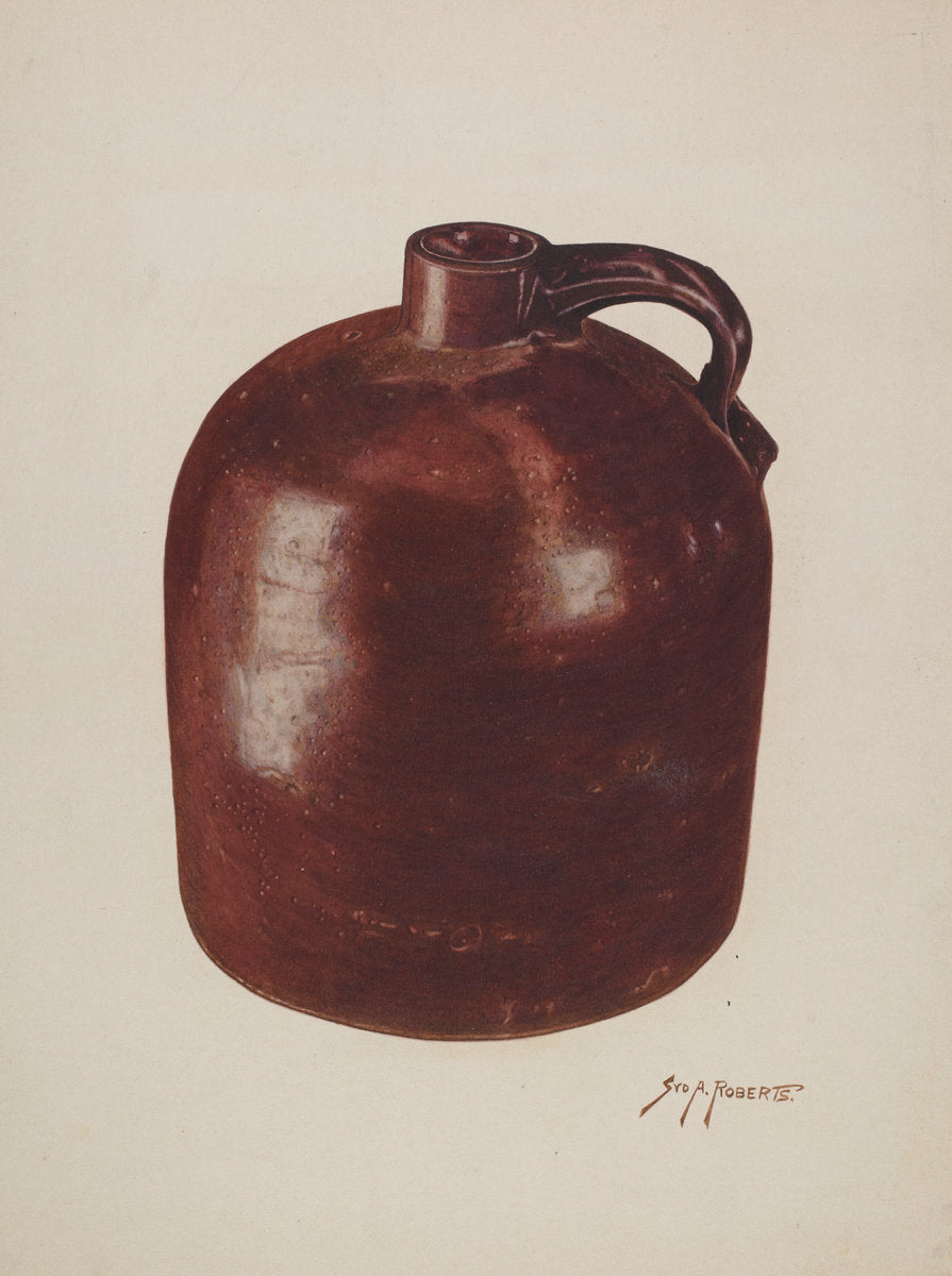 Pottery Jug by Sydney Roberts (American, active c. 1935), 16X12"(A3)Poster Print