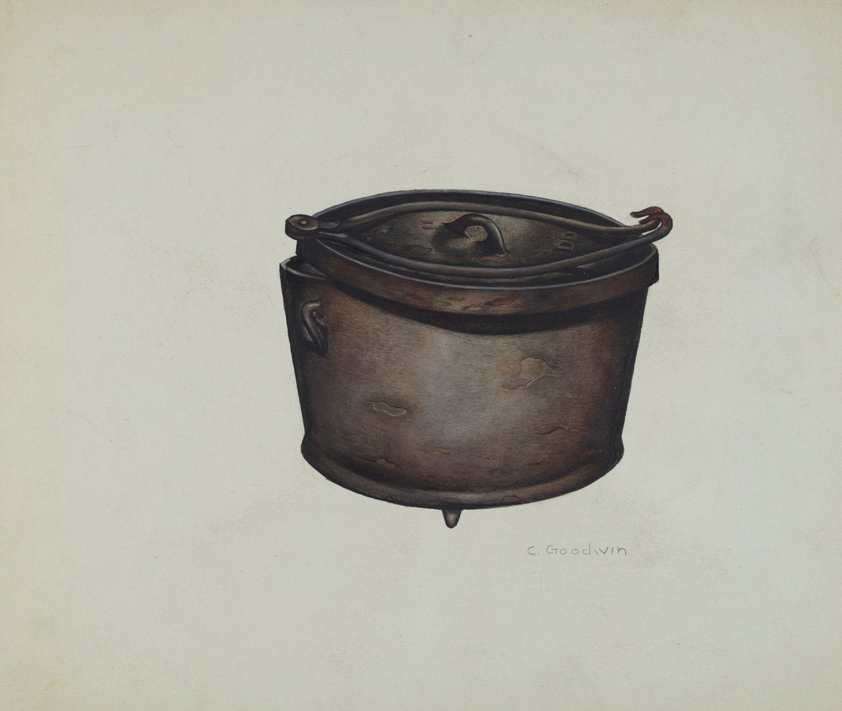 Iron Pot and Pot Hooks by Charles Goodwin (American, active c. 1935), 16X12"(A3)Poster Print