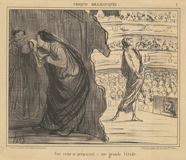 Une reine se préparant a une grande tirade by Honoré Daumier (French, 1808 - 1879), 16X12"(A3)Poster Print