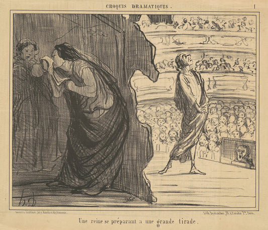 Une reine se préparant a une grande tirade by Honoré Daumier (French, 1808 - 1879), 16X12"(A3)Poster Print