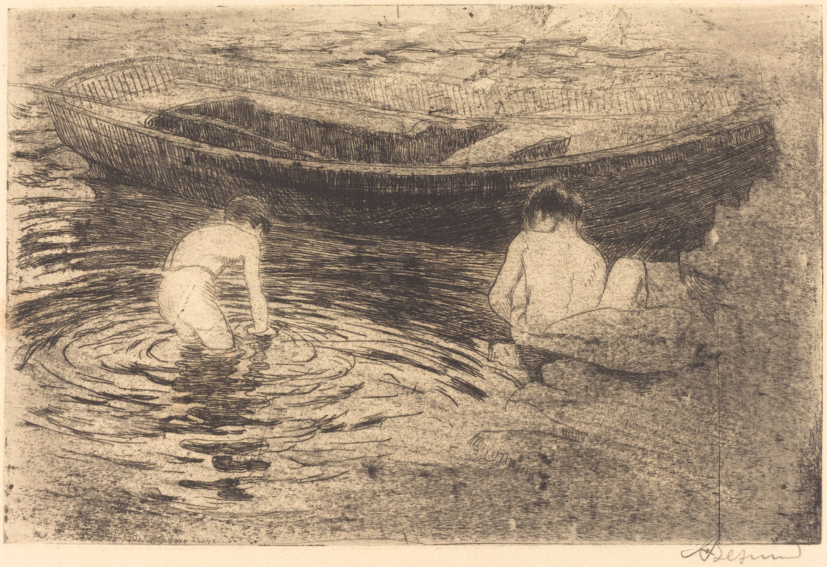 Bathing at Talloires (La baignade à Talloires) by Albert Besnard (French, 1849 - 1934), 16X12"(A3)Poster Print