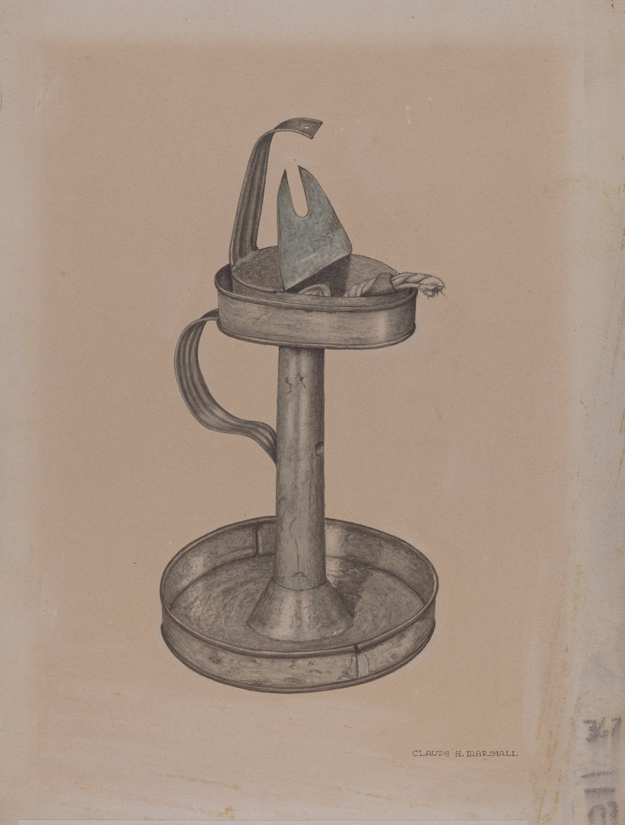 Betty Lamp and Stand by Claude Marshall (American, active c. 1935), 16X12"(A3)Poster Print