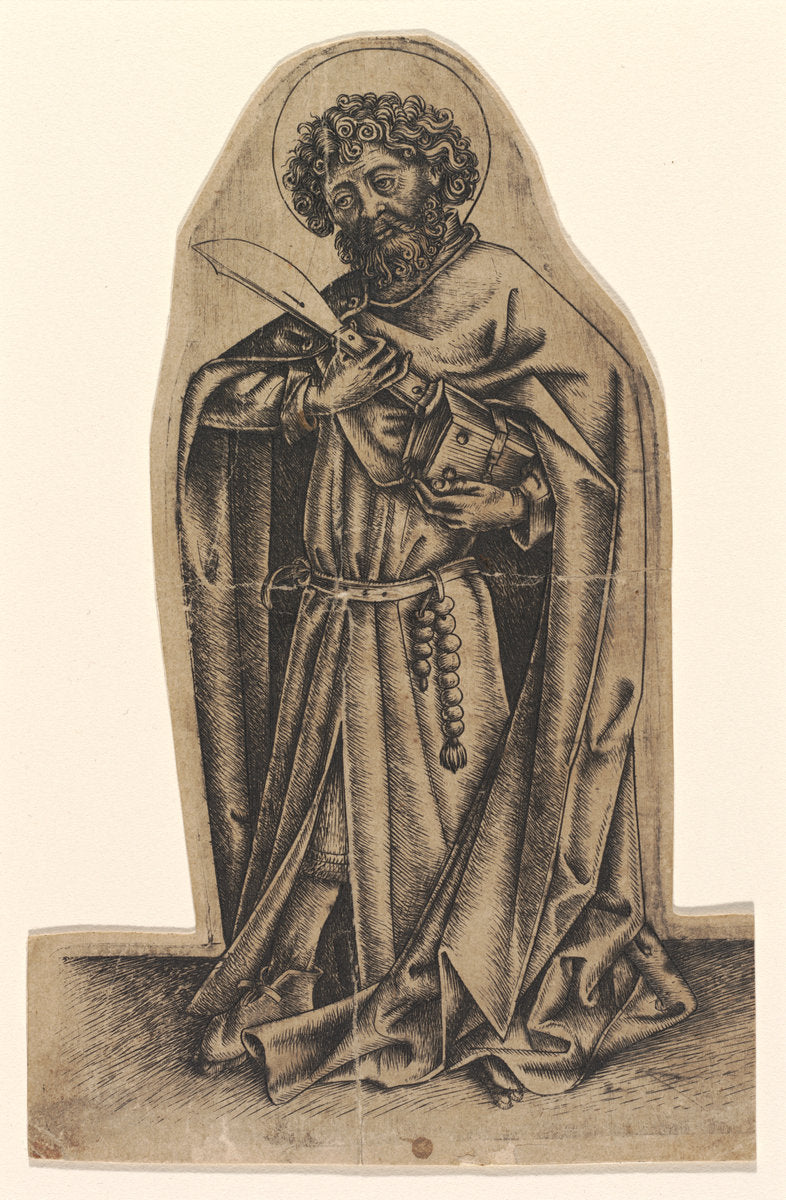 Saint Bartholomew by Master of Saint John the Baptist (German, active c. 1440s - 1450s), 16X12"(A3)Poster Print