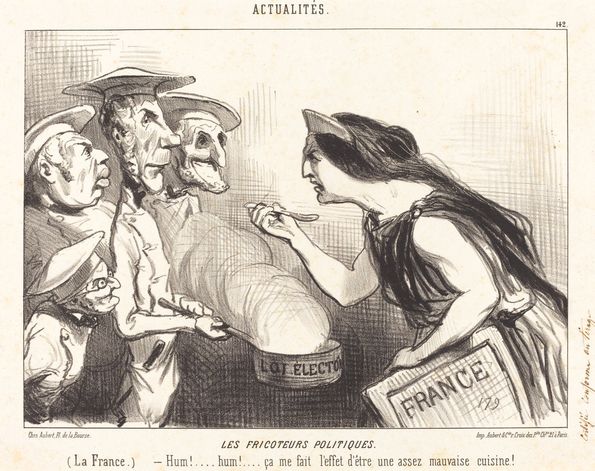 Les Fricoteurs politiques by Honoré Daumier (French, 1808 - 1879), 16X12"(A3)Poster Print