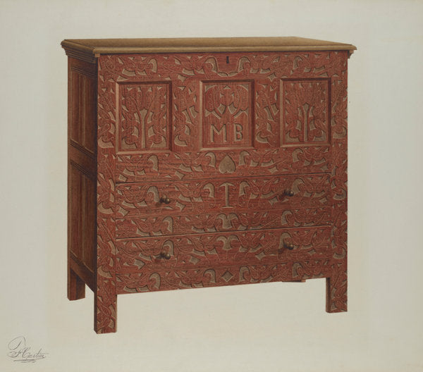 Chest by Ferdinand Cartier (American, active c. 1935), 16X12"(A3)Poster Print