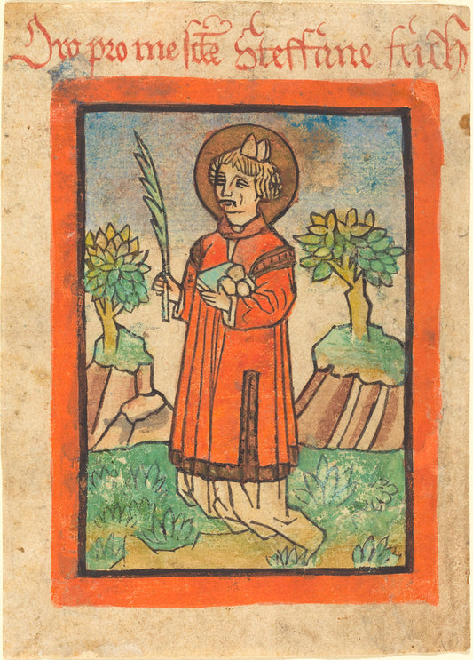 1450/1470 by German 15th Century (Saint Stephen), 16X12"(A3)Poster Print