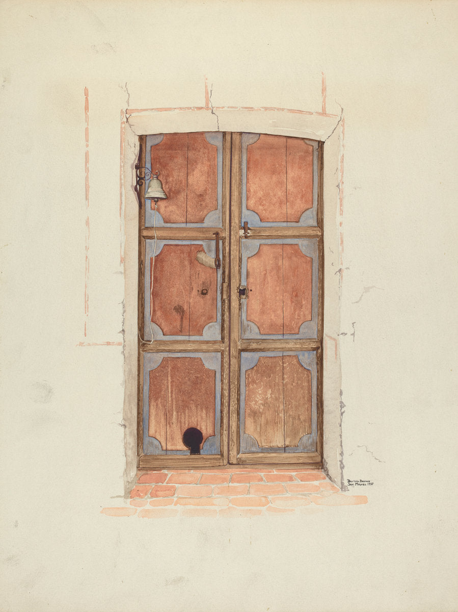 Church Door (Interior) by Dayton Brown (American, active c. 1935), 16X12"(A3)Poster Print