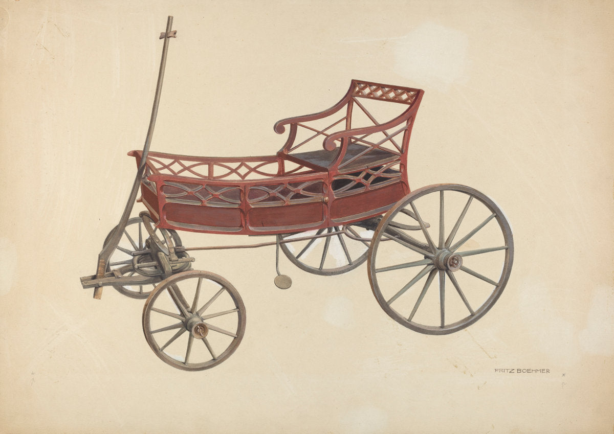 Zoar Invalid Wagon by Fritz Boehmer (American, active c. 1935), 16X12"(A3)Poster Print