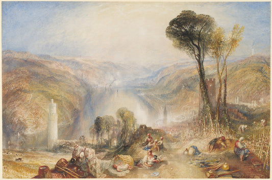 Oberwesel by Joseph Mallord William Turner (British, 1775 - 1851), 16X12"(A3)Poster Print