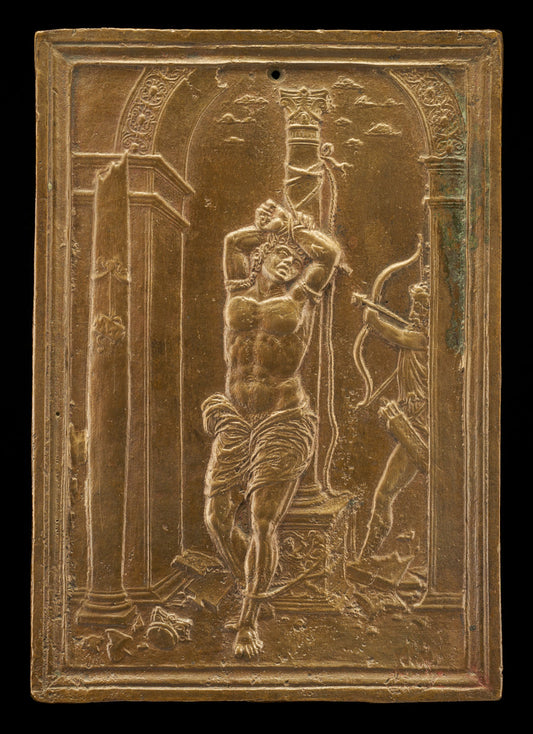 bronze//Medium brown patina by Style of Moderno (The Martyrdom of Saint Sebastian), 16X12"(A3)Poster Print