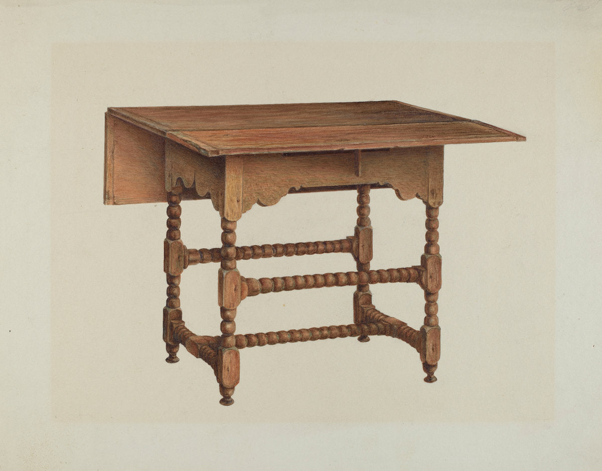 Drop-leaf Table by Isadore Goldberg (American, active c. 1935), 16X12"(A3)Poster Print