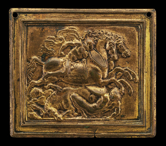 Battle Scene, in a Rectangular Frame by Moderno (Veronese, 1467 - 1528), 16X12"(A3)Poster Print