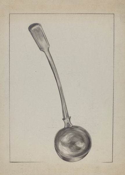 Pewter Ladle by Matthew Mangiacotti (American, active c. 1935), 16X12"(A3)Poster Print