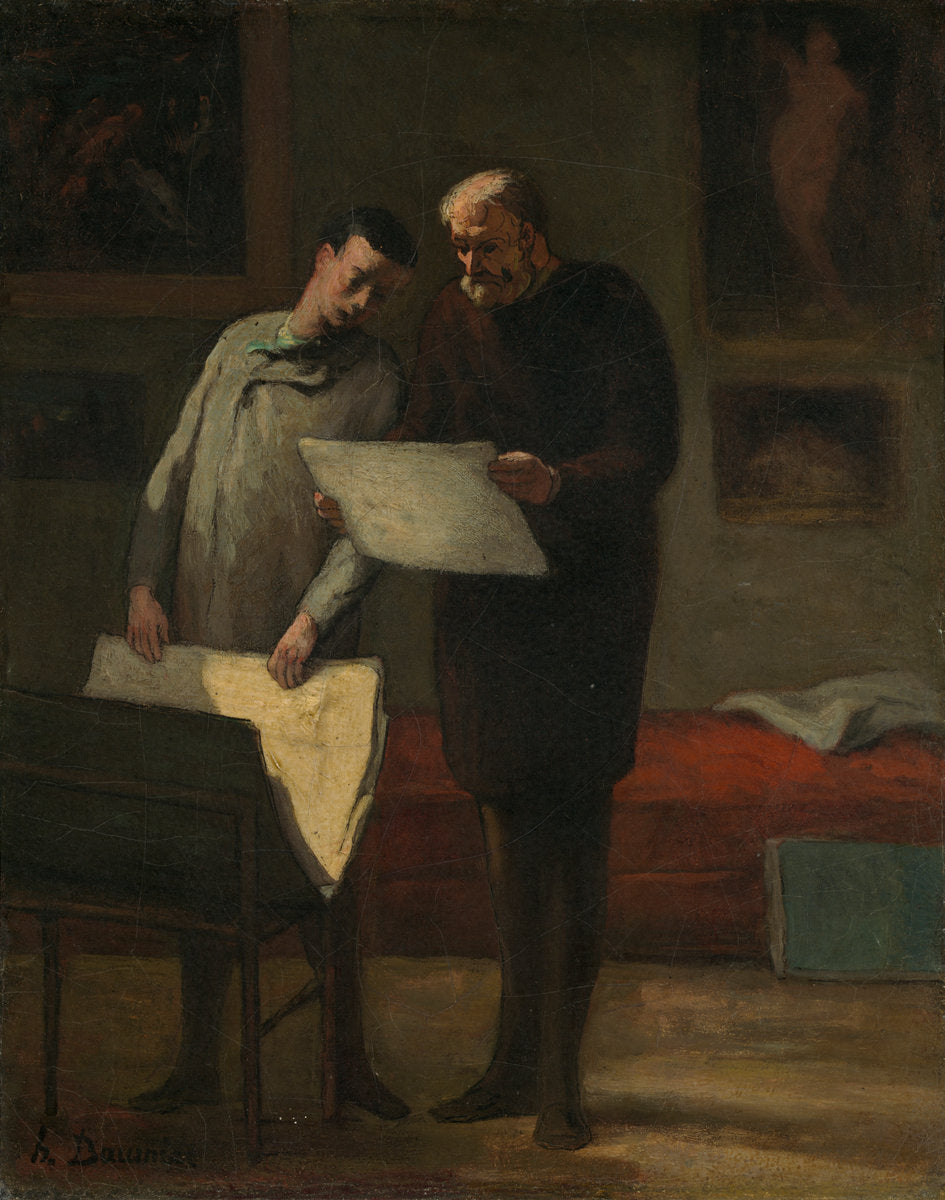 Advice to a Young Artist by Honoré Daumier (French, 1808 - 1879), 16X12"(A3)Poster Print