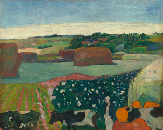 Haystacks in Brittany by Paul Gauguin (French, 1848 - 1903), 16X12"(A3)Poster Print