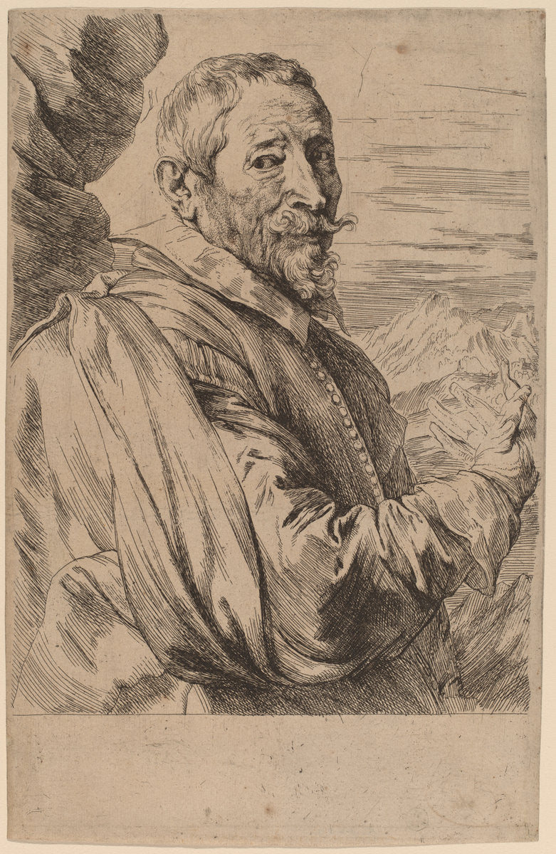 Jodocus de Momper by Sir Anthony van Dyck (Flemish, 1599 - 1641), 16X12"(A3)Poster Print
