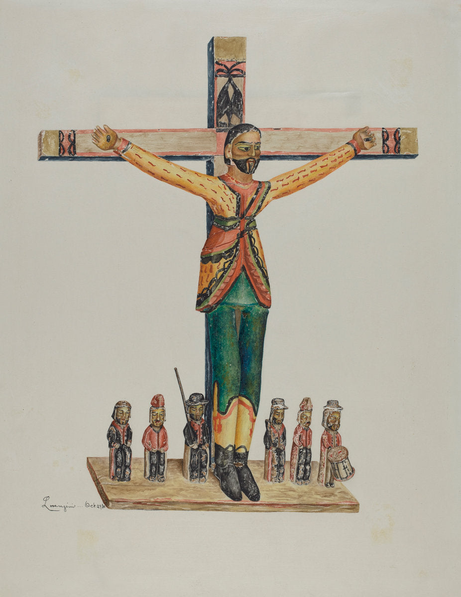 Bulto (San Acacio) by Eldora P. Lorenzini (American, 1910 - 1993), 16X12"(A3)Poster Print