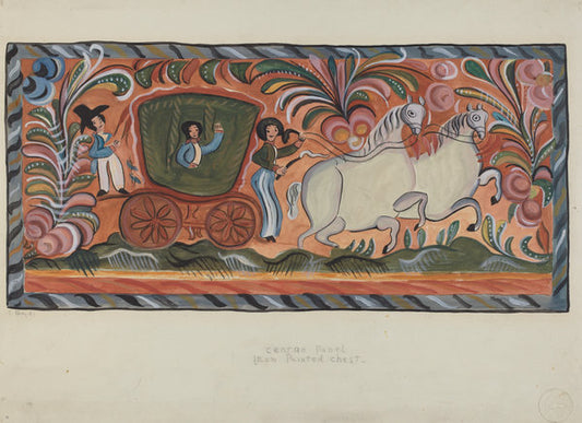 Chest of Native Pine Painted in Oil by E. Boyd (American, active c. 1935), 16X12"(A3)Poster Print