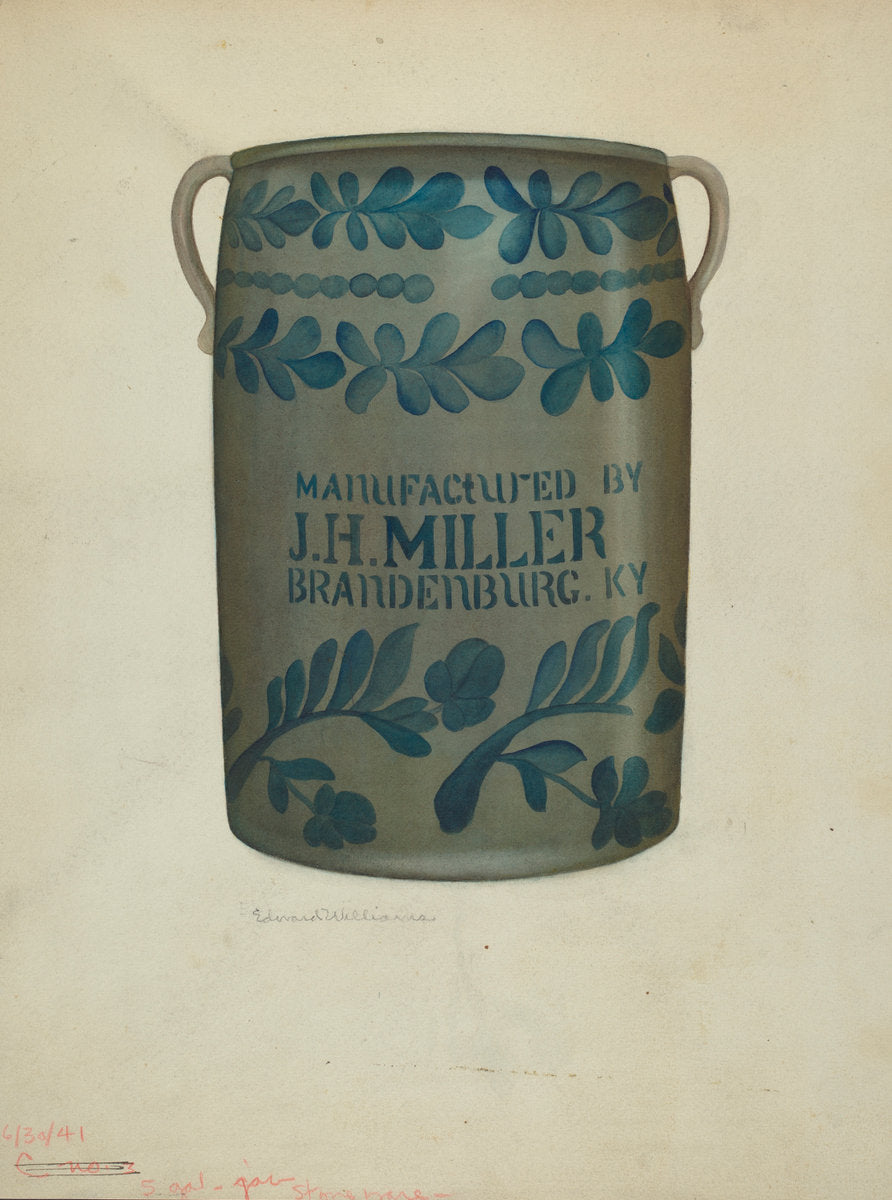Stoneware Jar by Edward D. Williams (American, active c. 1935), 16X12"(A3)Poster Print
