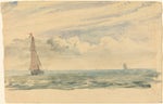 A Seascape with Two Sail Boats by John Constable (British, 1776 - 1837), 16X12"(A3)Poster Print