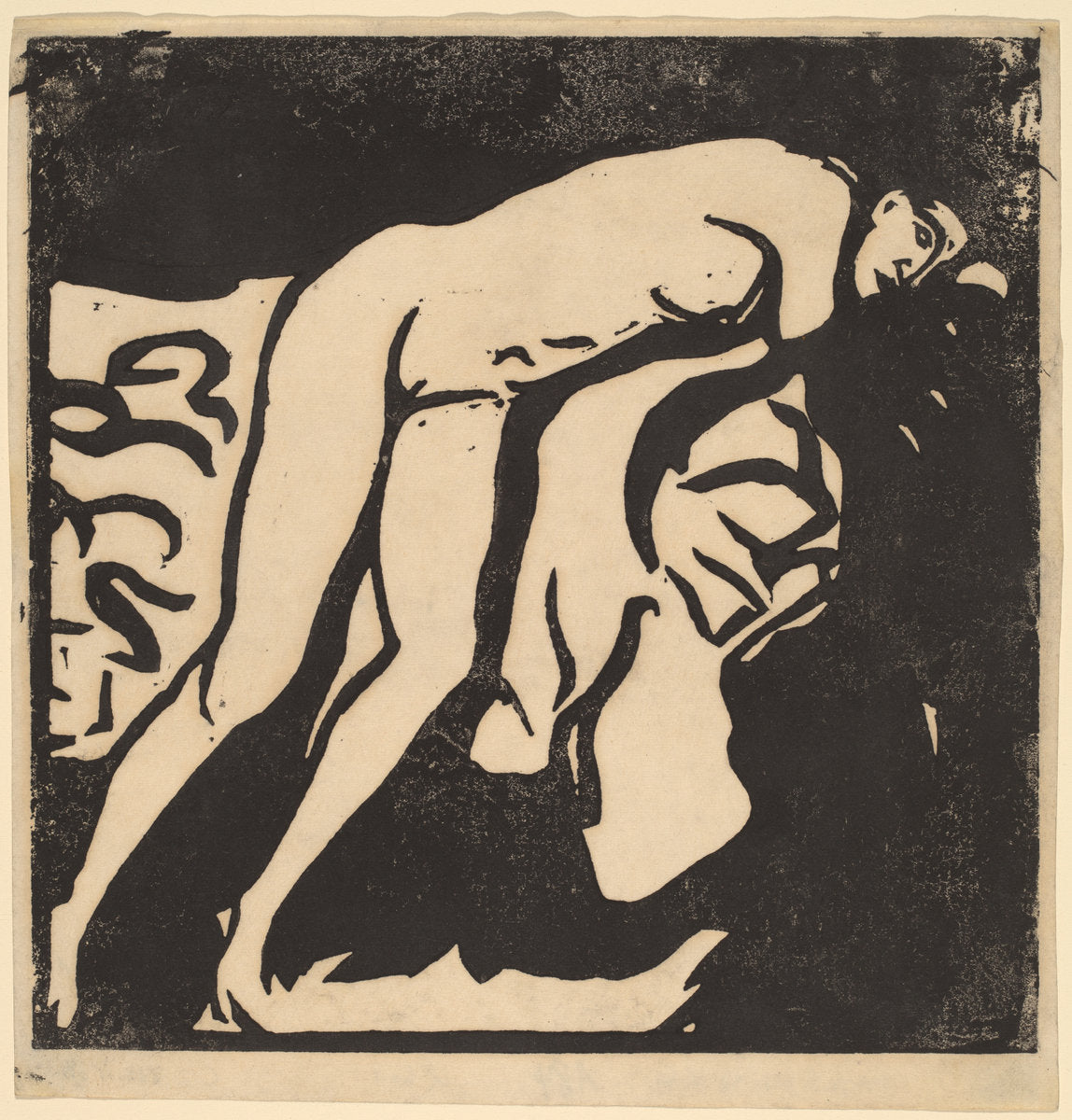 Nude Girl by Ernst Ludwig Kirchner (German, 1880 - 1938), 16X12"(A3)Poster Print