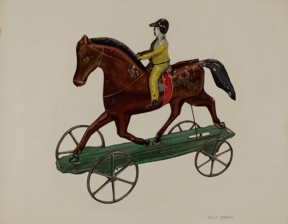 Horse and Rider by Philip Johnson (American, active c. 1935), 16X12"(A3)Poster Print