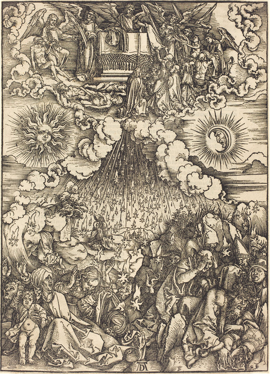 The Opening of the Fifth and Sixth Seals by Albrecht Dürer (German, 1471 - 1528), 16X12"(A3)Poster Print