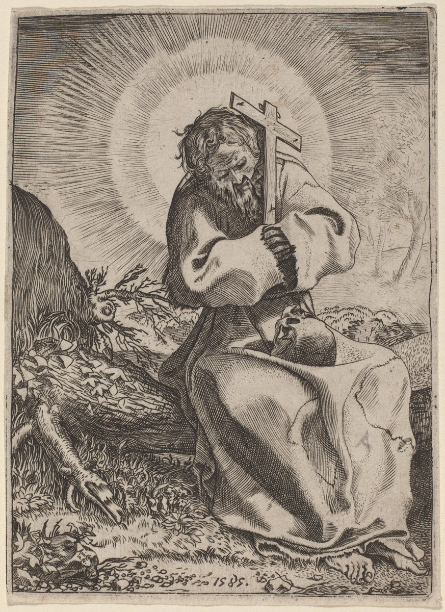Saint Francis of Assisi by Annibale Carracci (Bolognese, 1560 - 1609), 16X12"(A3)Poster Print