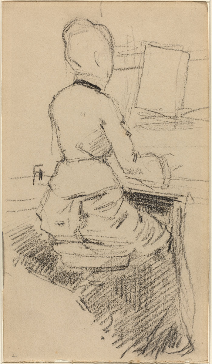 Young Woman Seated at a Piano [recto] by Jean-Louis Forain (French, 1852 - 1931), 16X12"(A3)Poster Print