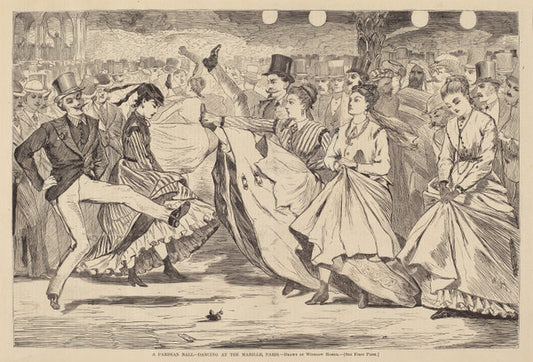 published 1867 by after Winslow Homer (A Parisian Ball - Dancing at the Mabille, Paris), 16X12"(A3)Poster Print