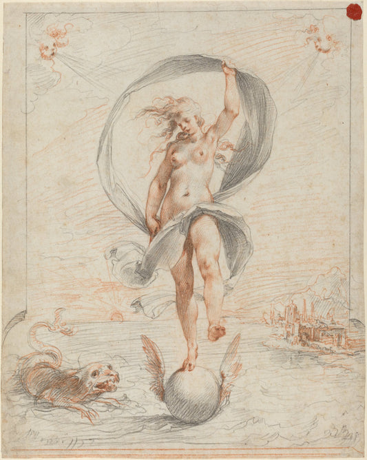 Allegorical Figure by Giuseppe Cesari, called Cavaliere d'Arpino (Roman, 1568 - 1640), 16X12"(A3)Poster Print