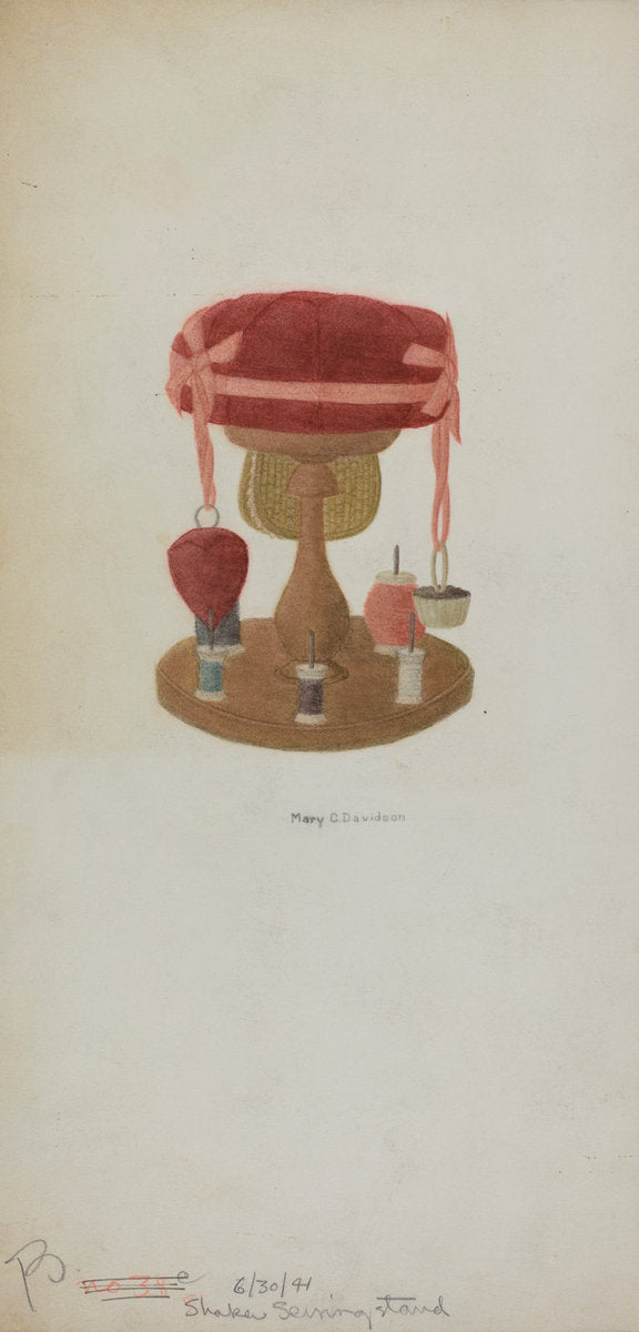 Sewing Stand by Mary C. Davidson (American, active c. 1935), 16X12"(A3)Poster Print