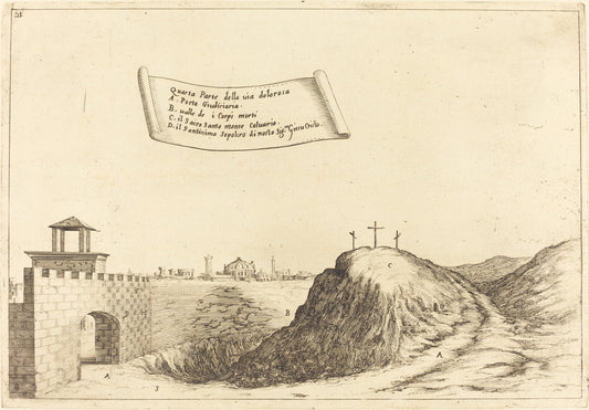 Four Parts of the Via Dolorosa by Jacques Callot (French, 1592 - 1635), 16X12"(A3)Poster Print